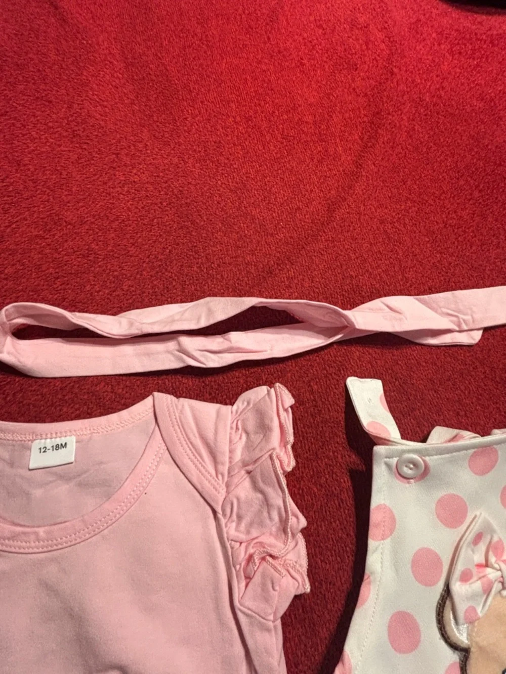 Baby Girl Pink Polka Dot Dress & Pink Bodysuit Set size 12-18 month NWT